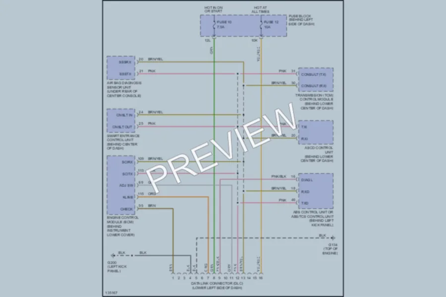 2000 Infiniti I30t Computer Data Lines wiring diagram preview