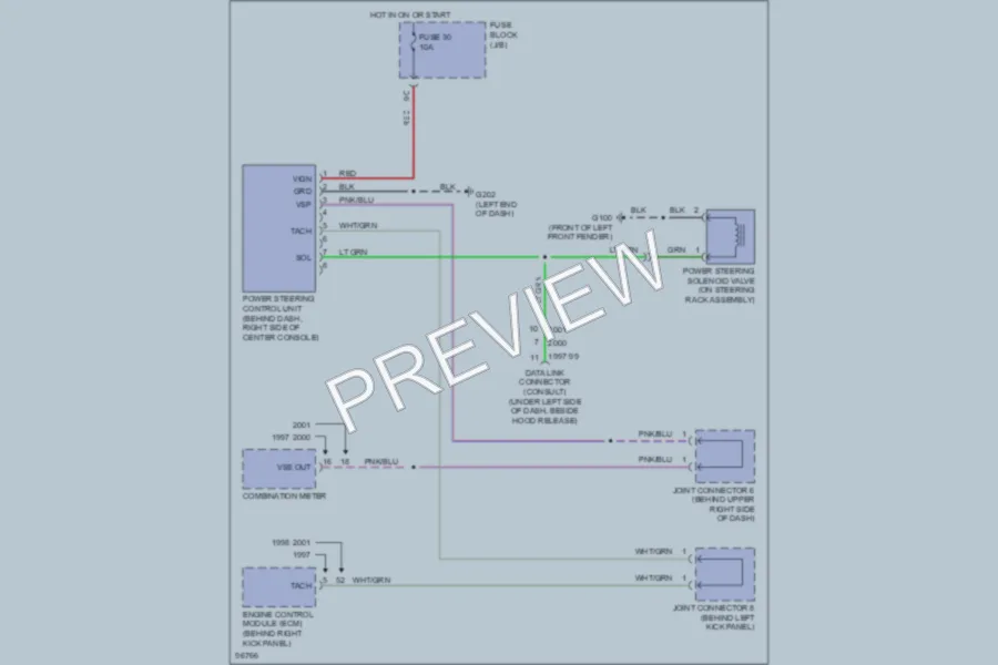 2000 Infiniti Q45t Electronic Power Steering wiring diagram preview