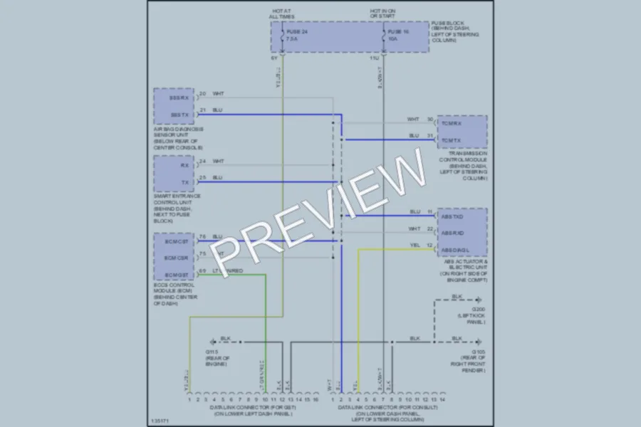 2000 Infiniti QX4 Computer Data Lines wiring diagram preview