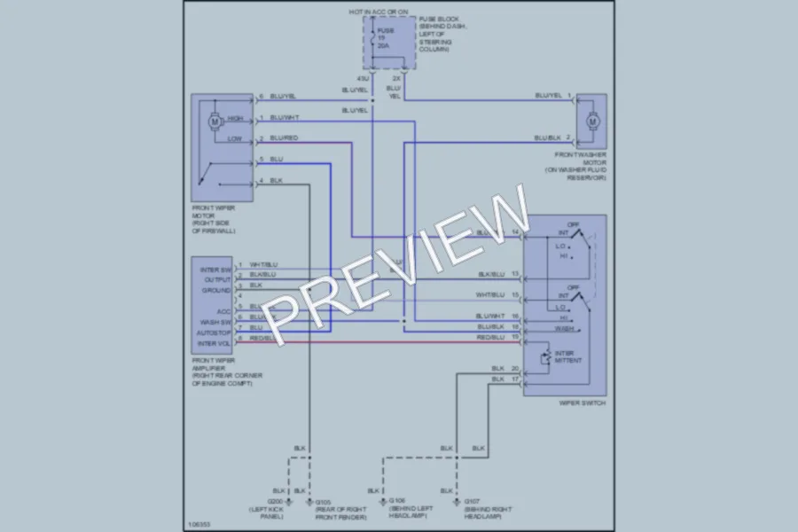 2000 Infiniti QX4 Wiper Washer wiring diagram preview