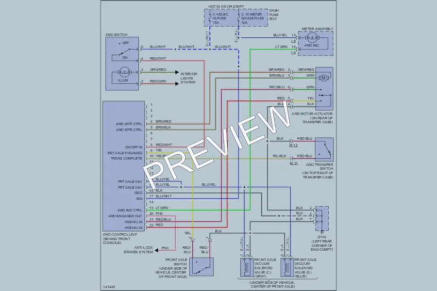 2000 Isuzu Trooper Transmission wiring diagram preview