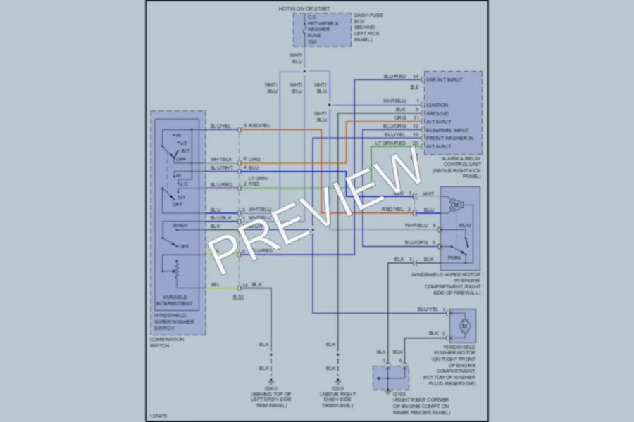 2000 Isuzu Trooper Wiper Washer wiring diagram preview