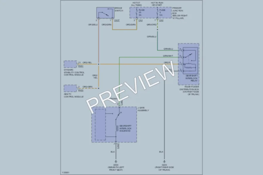 2000 Jaguar SType Shift Interlock wiring diagram preview