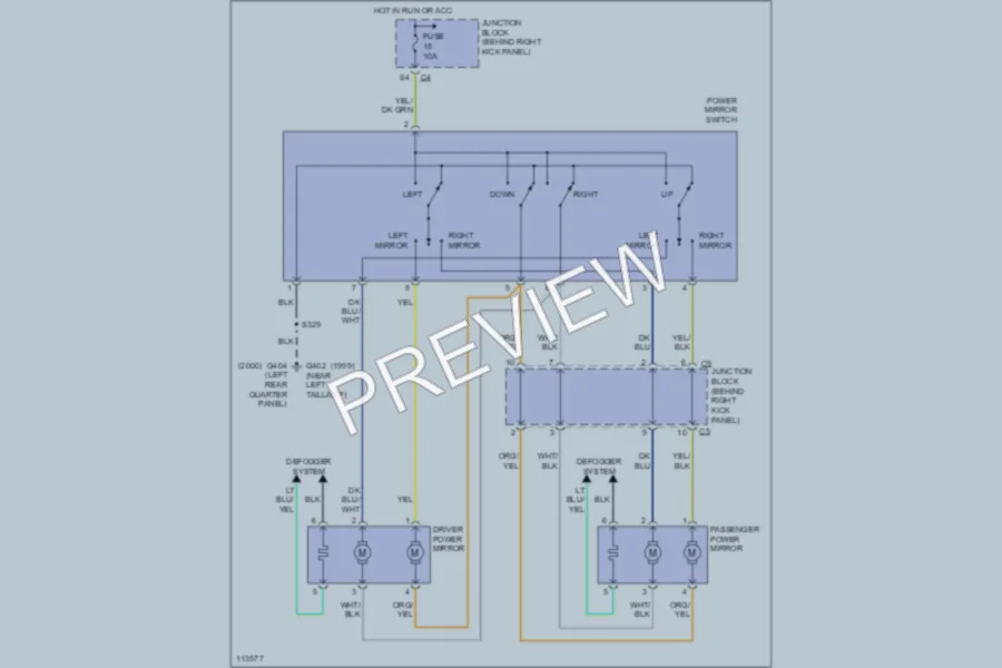 2000 Jeep Cherokee Power Mirrors wiring diagram preview