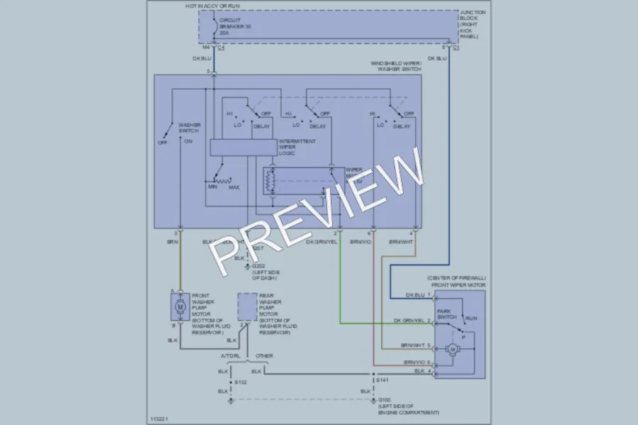 2000 Jeep Cherokee Wiper Washer wiring diagram preview