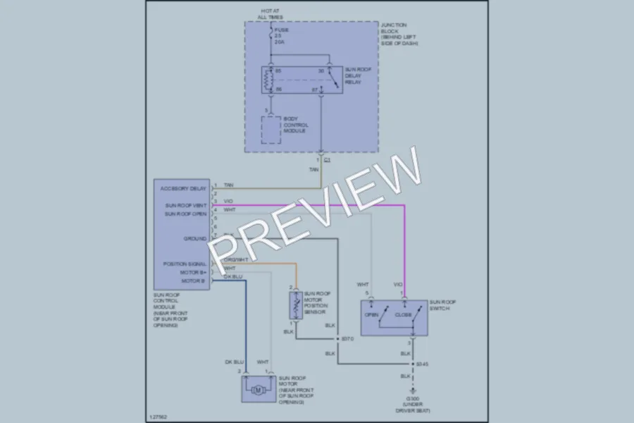2000 Jeep GrandCherokee Power Top Sunroof wiring diagram preview