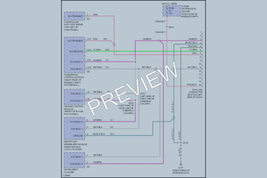 2000 Jeep Wrangler Computer Data Lines wiring diagram preview