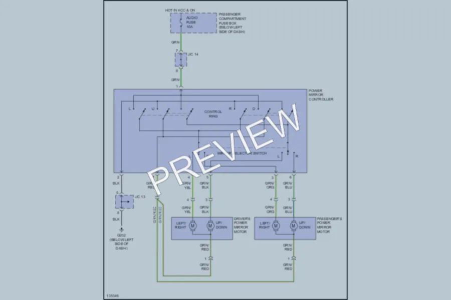 2000 Kia Sephia Power Mirrors wiring diagram preview