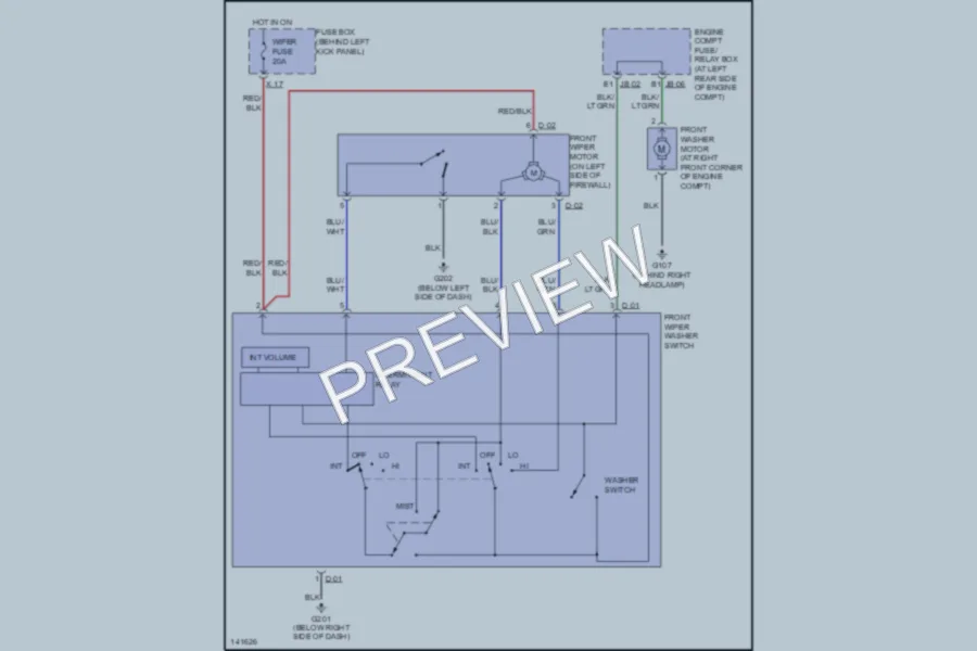 2000 Kia Spectra Wiper Washer wiring diagram preview