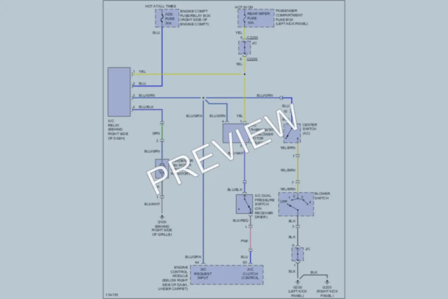 2000 Kia Sportage Cooling Fan wiring diagram preview