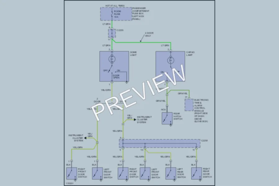 2000 Kia Sportage Interior Lights wiring diagram preview
