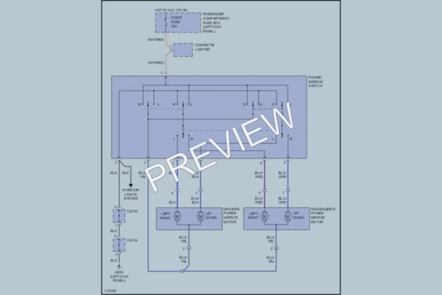 2000 Kia Sportage Power Mirrors wiring diagram preview