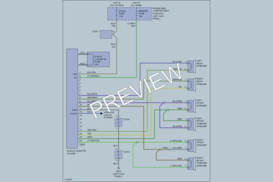 2000 Kia Sportage Radio wiring diagram preview
