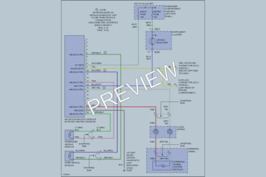 2000 Kia Sportage Supplemental Restraints wiring diagram preview