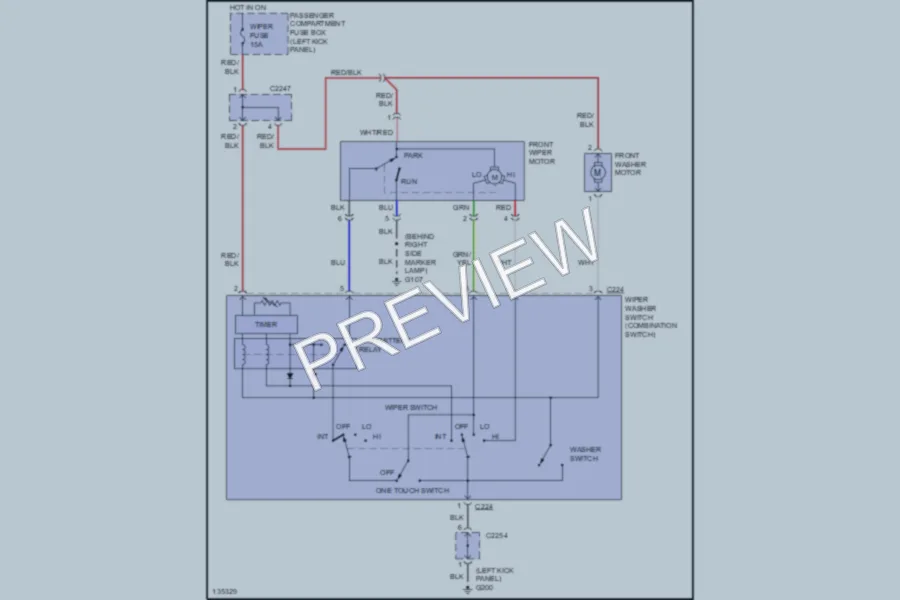 2000 Kia Sportage Wiper Washer wiring diagram preview