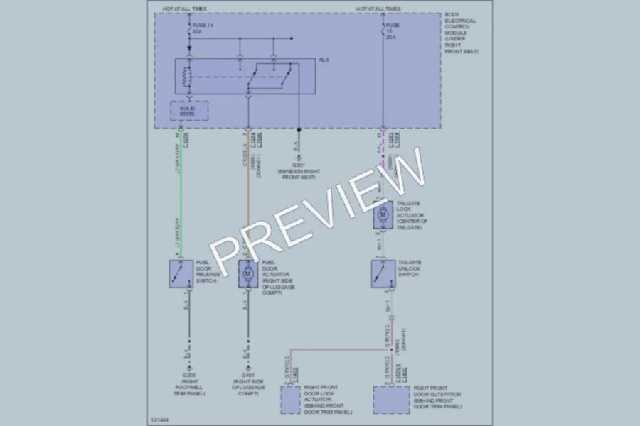 2000 LandRover RangeRover Trunk Tailgate Fuel Door wiring diagram preview