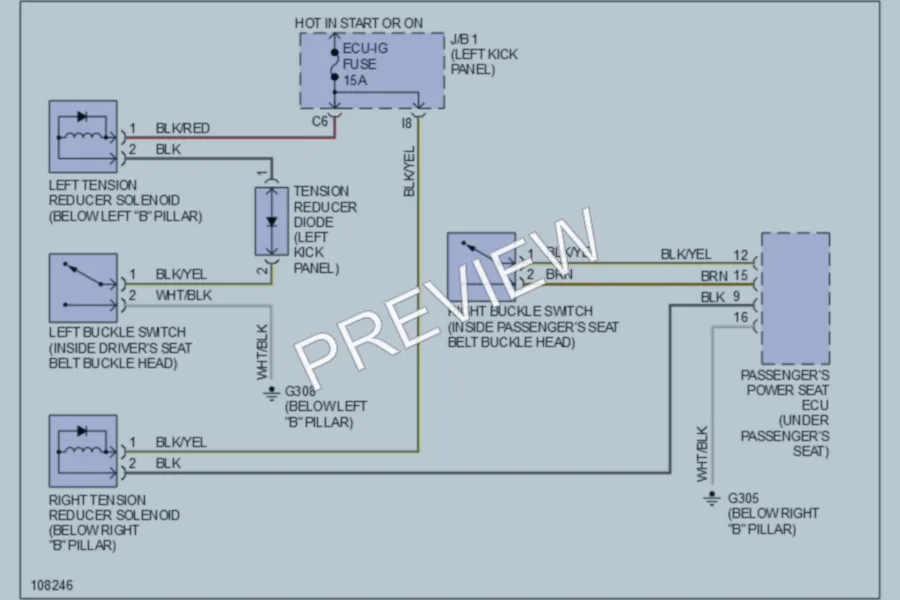 2000 Lexus SC300 Passive Restraints wiring diagram preview