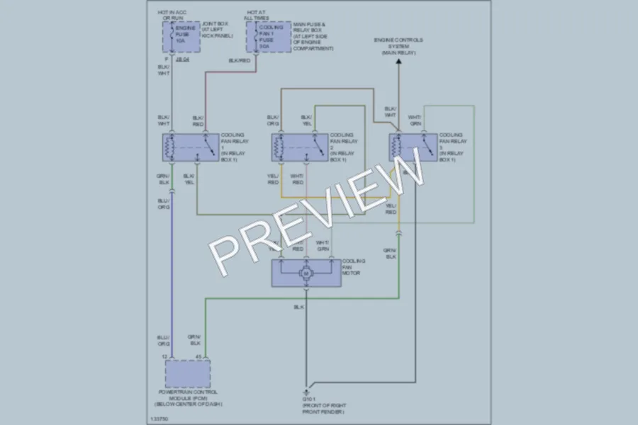 2000 Mazda MPV Cooling Fan wiring diagram preview