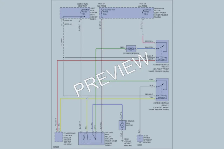 2000 Mazda Millenia Cooling Fan wiring diagram preview