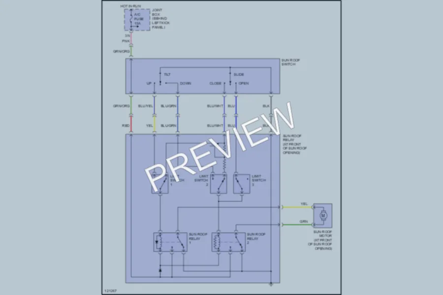 2000 Mazda Protege Power Top Sunroof wiring diagram preview