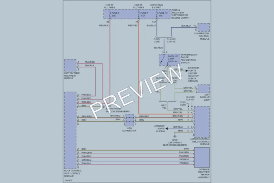 2000 MercedesBenz C230 Power Mirrors wiring diagram preview