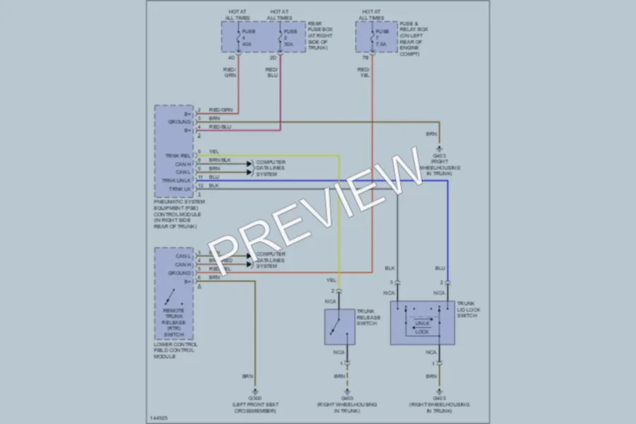 2000 MercedesBenz C230 Trunk Tailgate Fuel Door wiring diagram preview