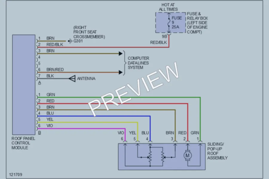 2000 MercedesBenz C280 Power Top Sunroof wiring diagram preview