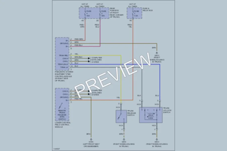 2000 MercedesBenz CLK320 Trunk Tailgate Fuel Door wiring diagram preview