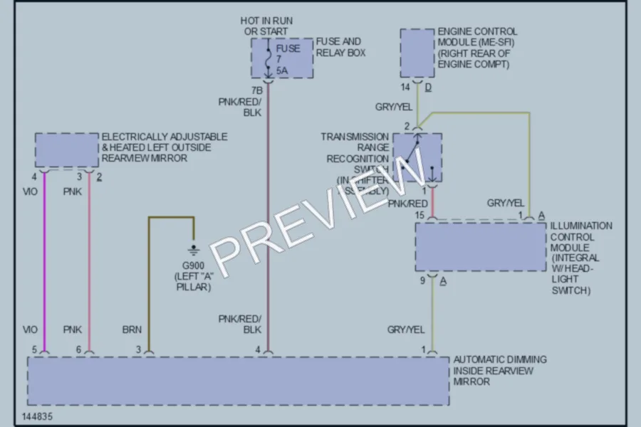 2000 MercedesBenz SLK230 Power Mirrors wiring diagram preview