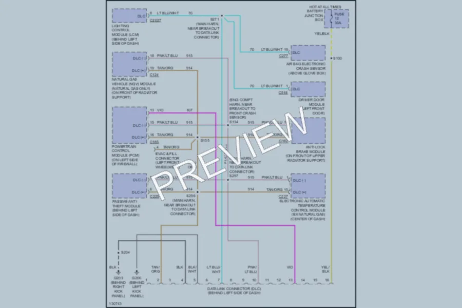 2000 Mercury GrandMarquis Computer Data Lines wiring diagram preview