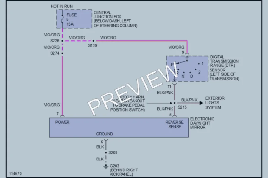 2000 Mercury GrandMarquis Power Mirrors wiring diagram preview