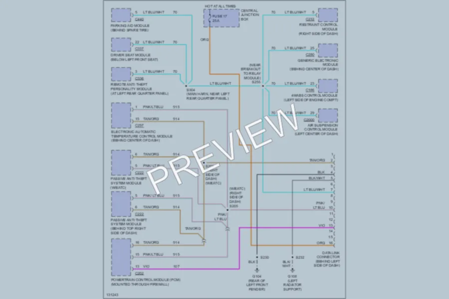 2000 Mercury Mountaineer Computer Data Lines wiring diagram preview