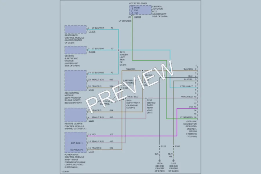 2000 Mercury Sable Computer Data Lines wiring diagram preview