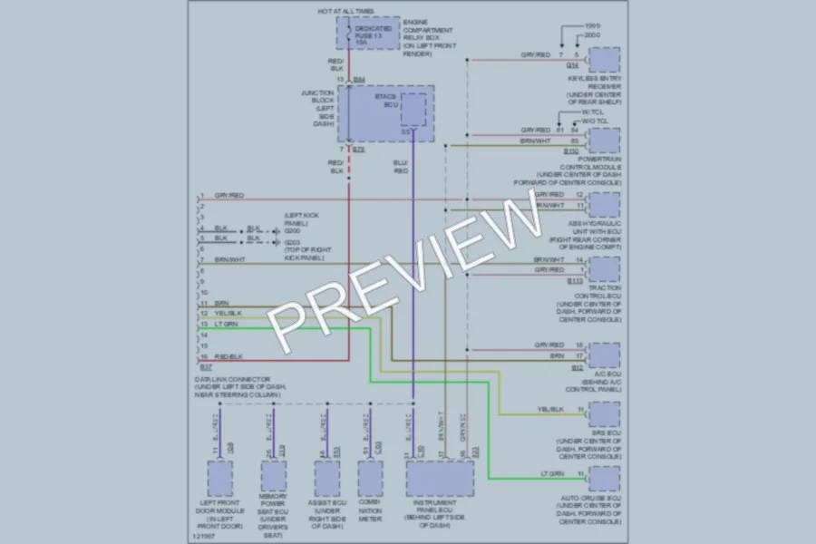 2000 Mitsubishi Diamante Computer Data Lines wiring diagram preview
