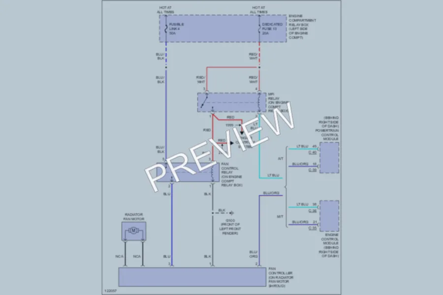 2000 Mitsubishi Galant Cooling Fan wiring diagram preview