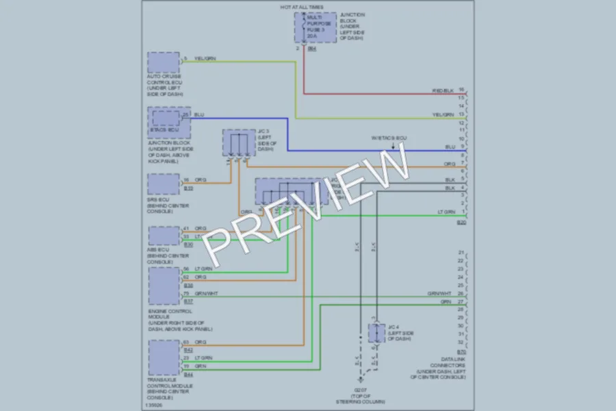 2000 Mitsubishi Mirage Computer Data Lines wiring diagram preview