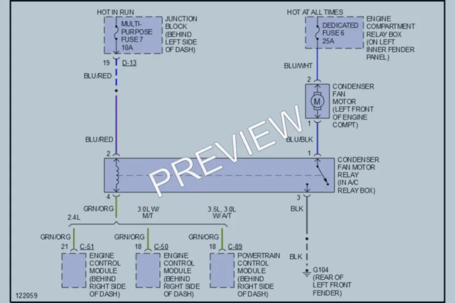 2000 Mitsubishi MonteroSport Cooling Fan wiring diagram preview