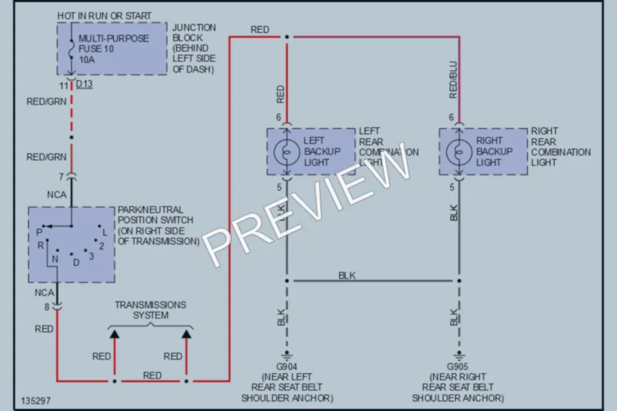 2000 Mitsubishi MonteroSport Exterior Lights wiring diagram preview