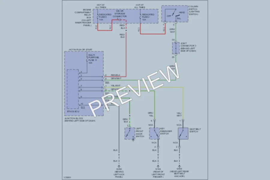 2000 Mitsubishi MonteroSport Warning Systems wiring diagram preview
