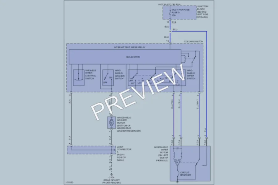 2000 Mitsubishi MonteroSport Wiper Washer wiring diagram preview