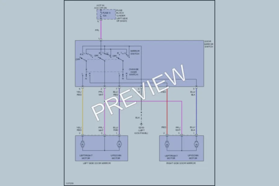 2000 Nissan Altima Power Mirrors wiring diagram preview