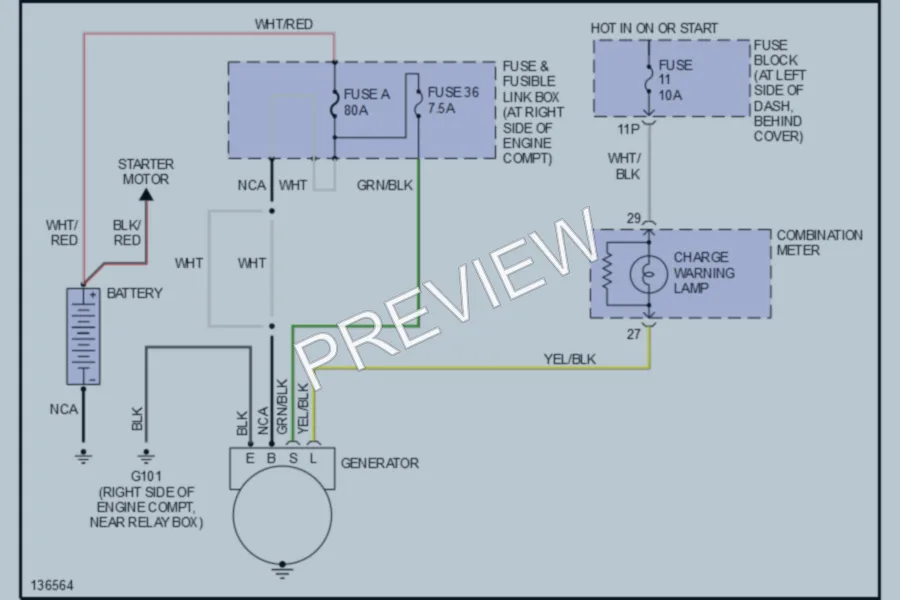 2000 Nissan Frontier Starting Charging wiring diagram preview