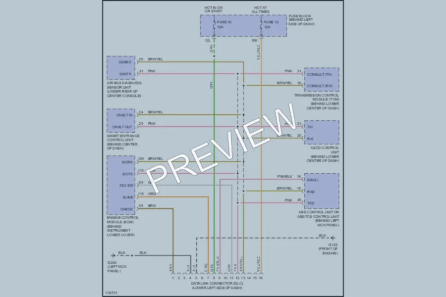 2000 Nissan Maxima Computer Data Lines wiring diagram preview