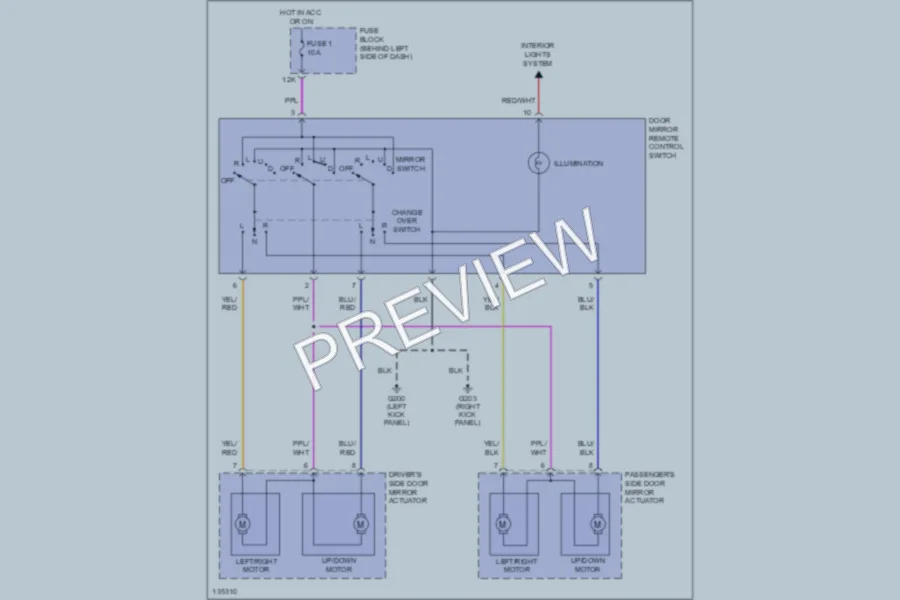 2000 Nissan Maxima Power Mirrors wiring diagram preview