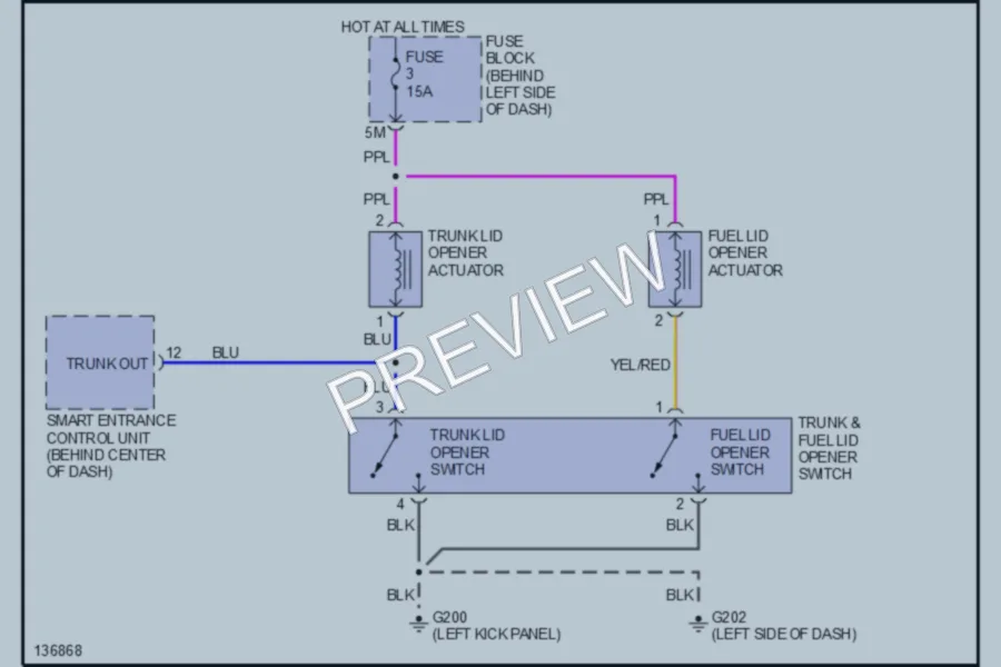 2000 Nissan Maxima Trunk Tailgate Fuel Door wiring diagram preview