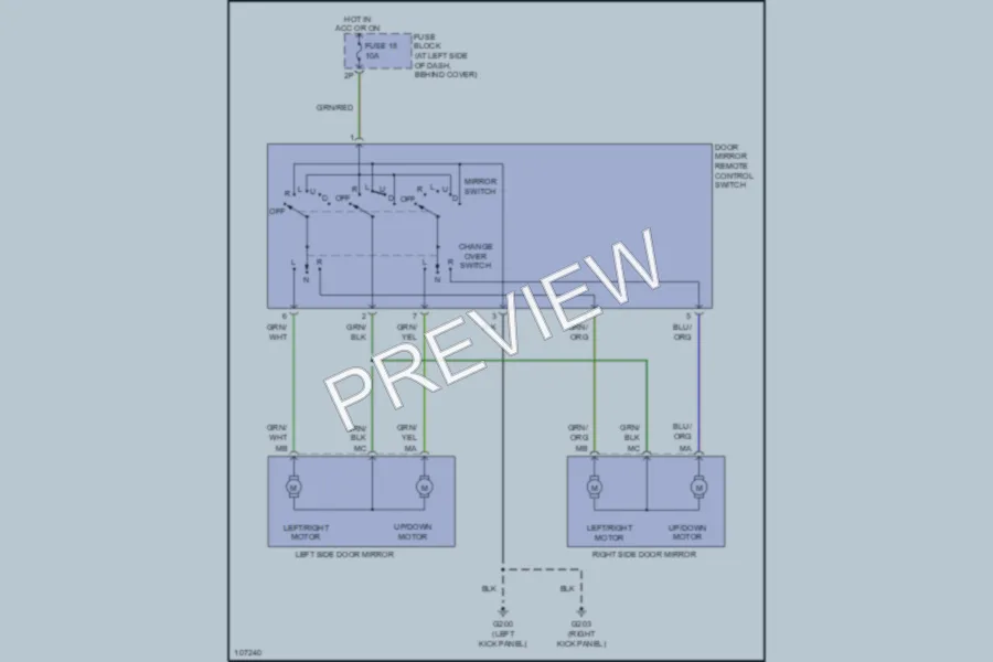 2000 Nissan Xterra Power Mirrors wiring diagram preview
