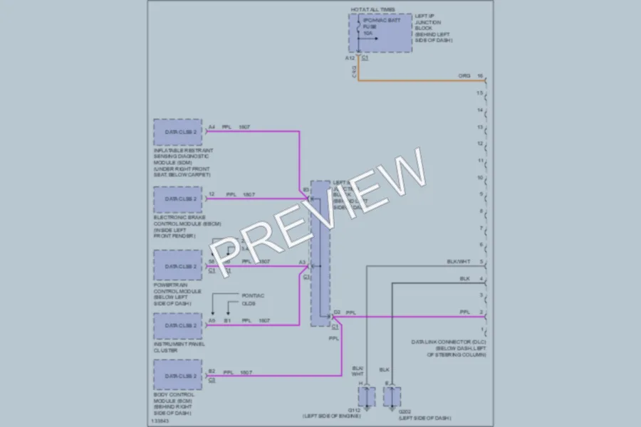 2000 Oldsmobile Alero Computer Data Lines wiring diagram preview