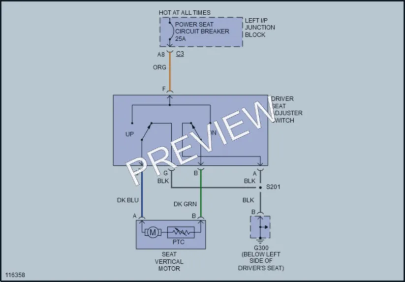 2000 Oldsmobile Alero Power Seats wiring diagram preview