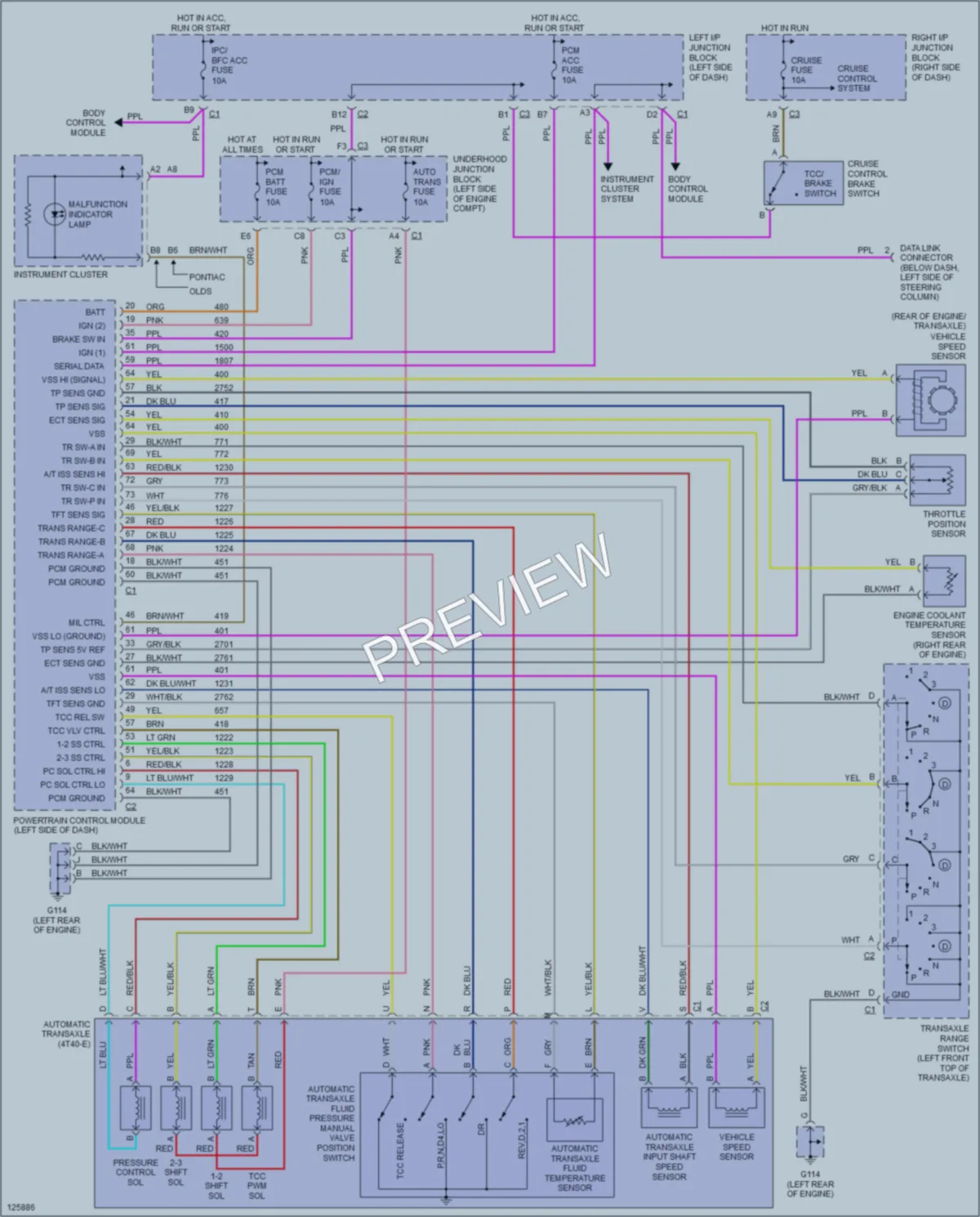2000 Oldsmobile Alero Transmission wiring diagram preview