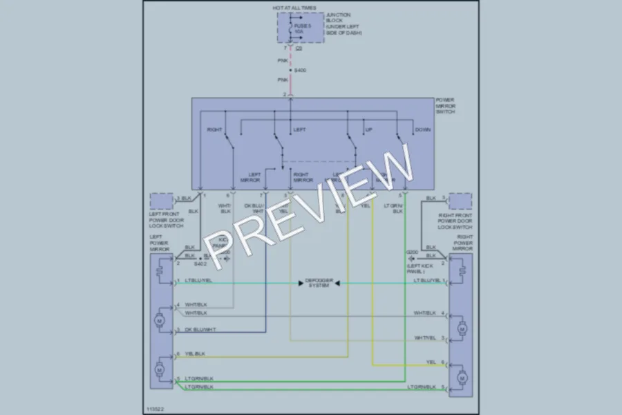 2000 Plymouth Breeze Power Mirrors wiring diagram preview